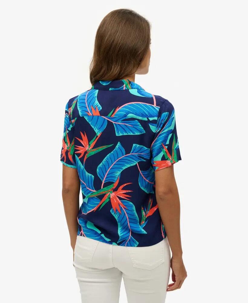 superdry Camisa Beach Resort de viscosa con estampado Navy Paradise 4/7