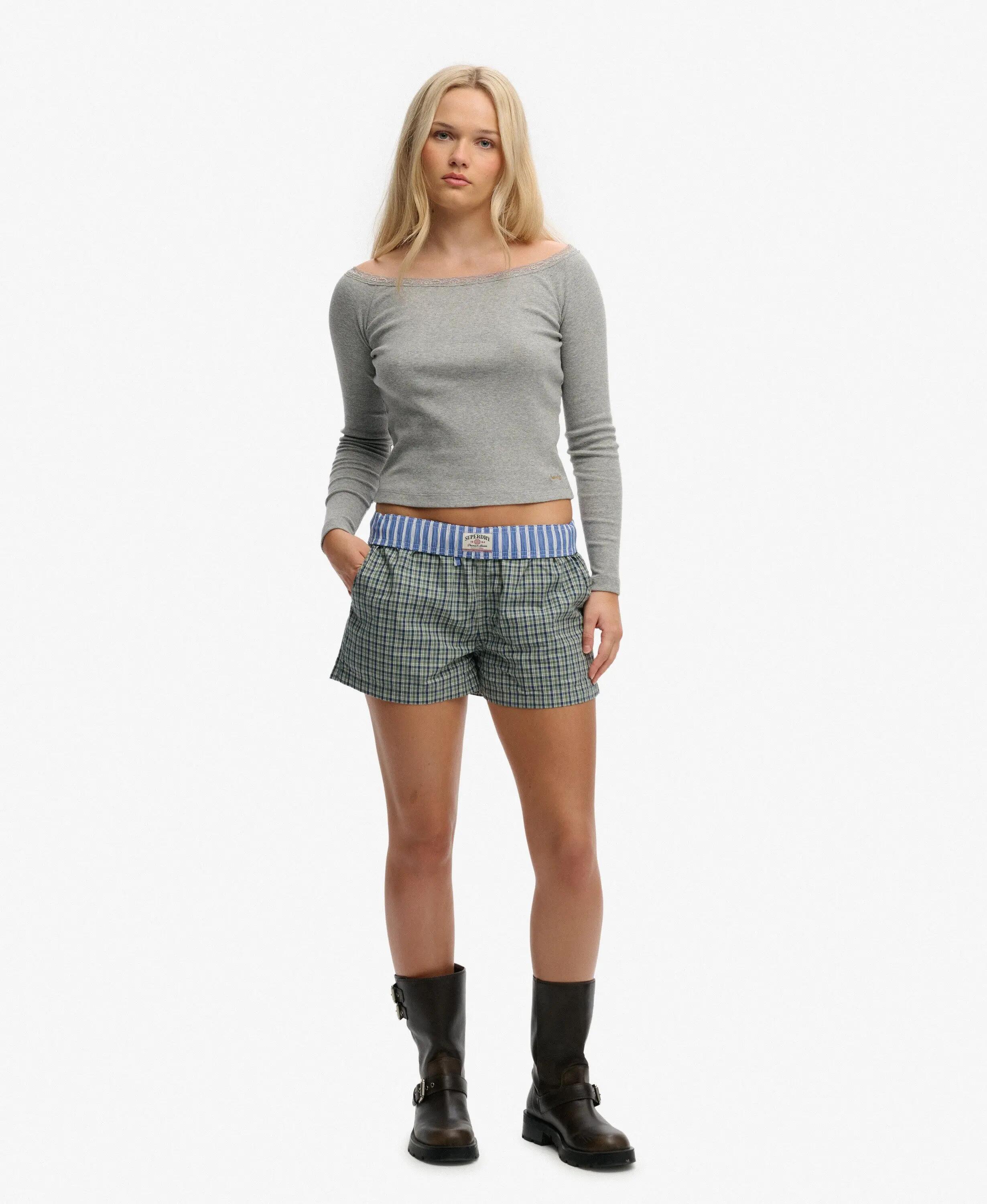 superdry Haut manches longues Athletic Essentials en dentelle gris chiné 3/5