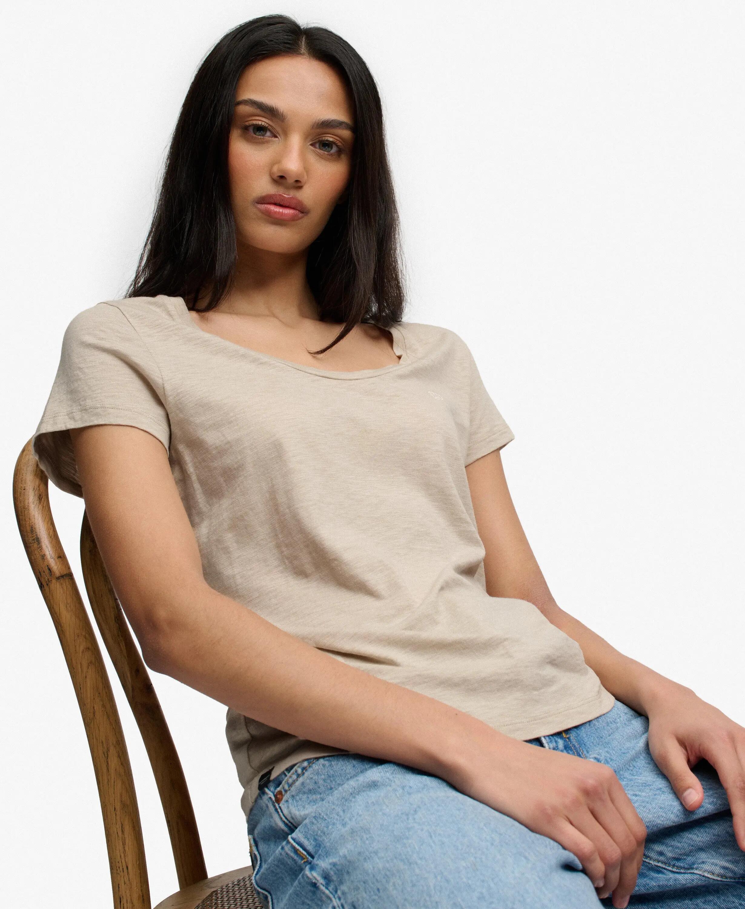superdry T-shirt Studios scollata — slim fit, cotone e lyocell 3/7