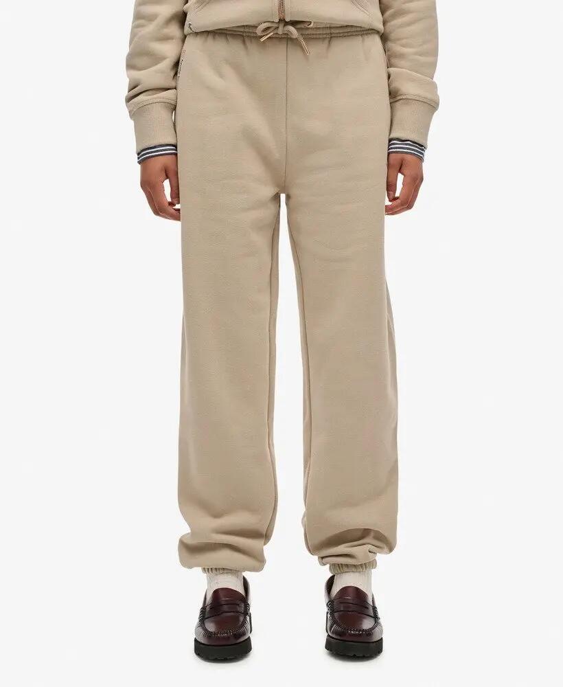 superdry Pantaloni Jogger Essential Logo in cotone riciclato – Cobblestone Grey 4/5