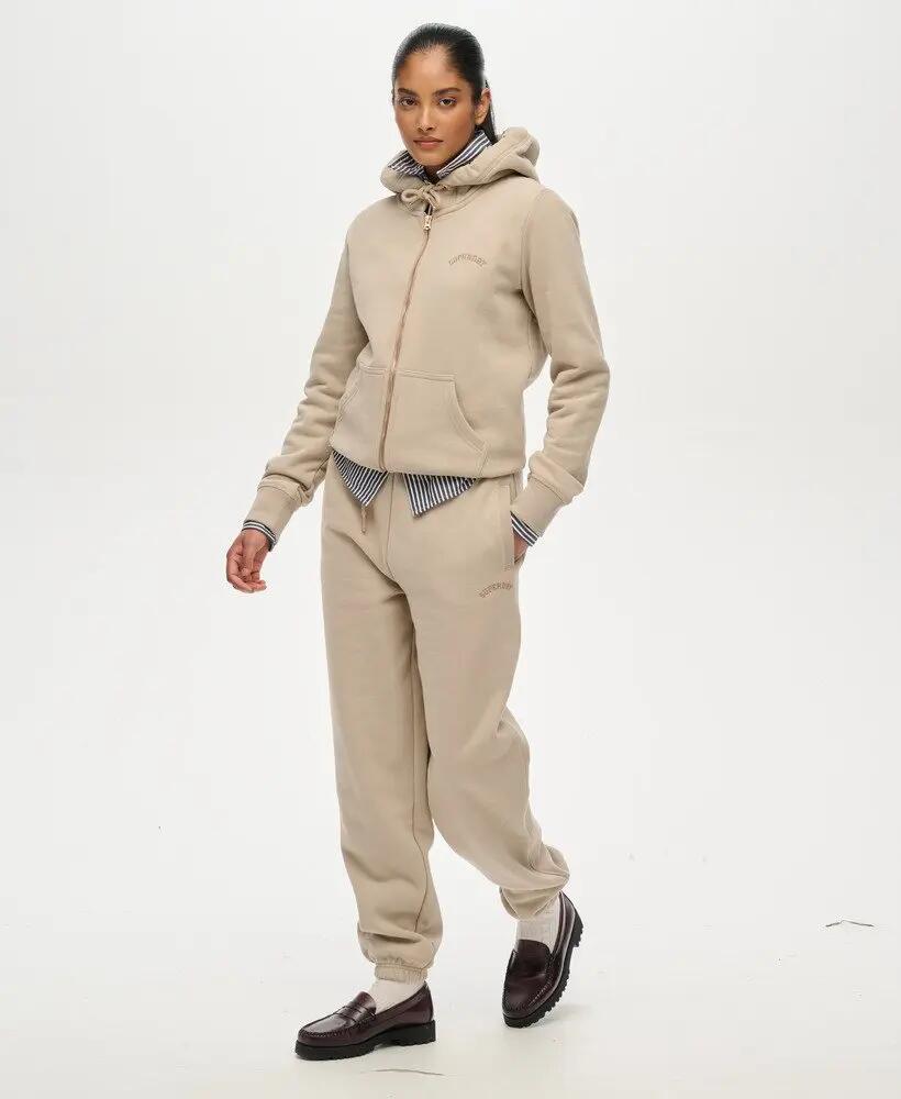 superdry Pantaloni Jogger Essential Logo in cotone riciclato – Cobblestone Grey 3/5