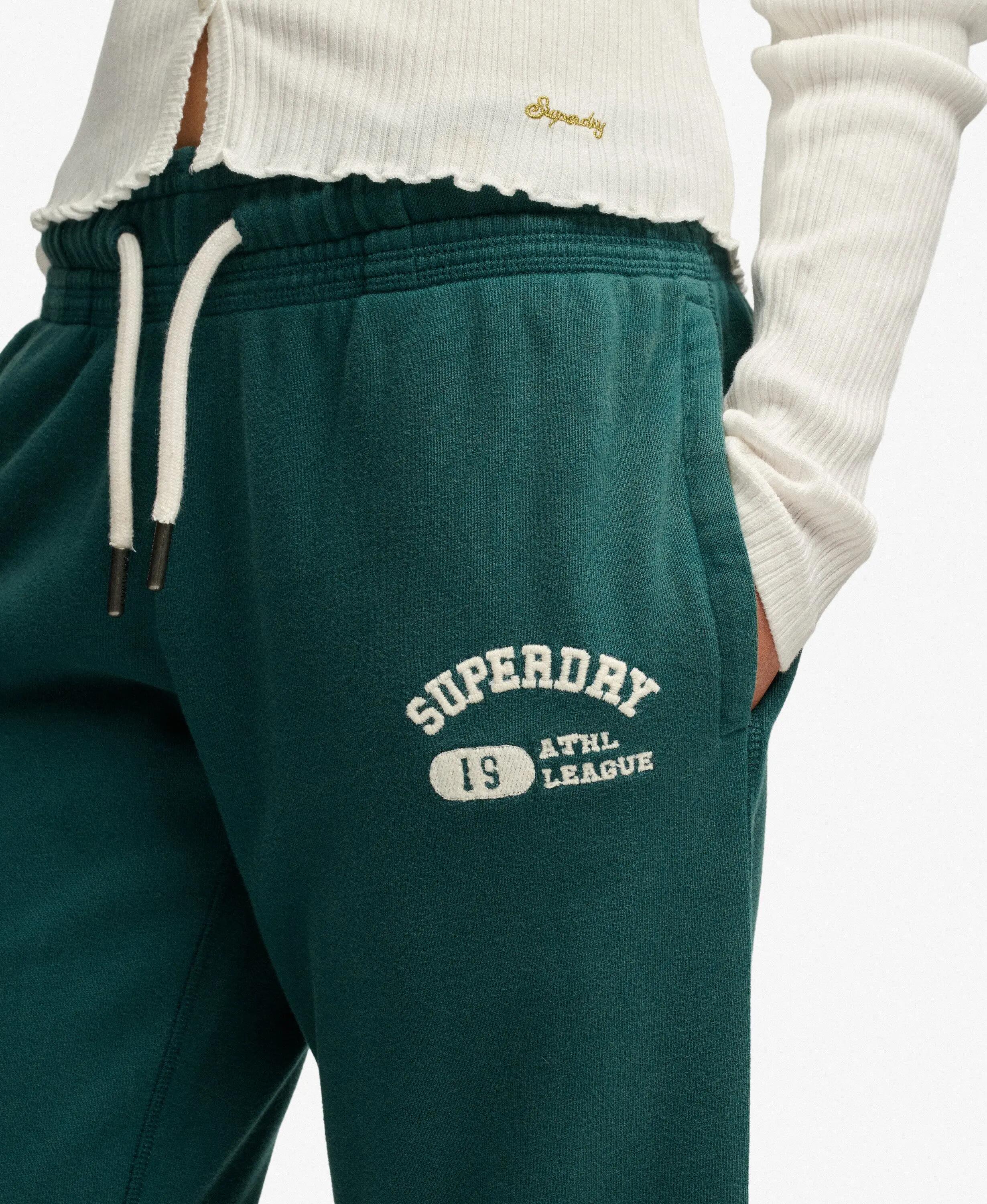 superdry Calças Jogger Flare Cintura Baixa em Algodão – Dark Pine Green 2/6