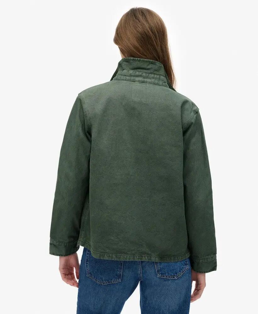 superdry Chore Jacket feminina – corte relaxed, Balsam Green 6/7