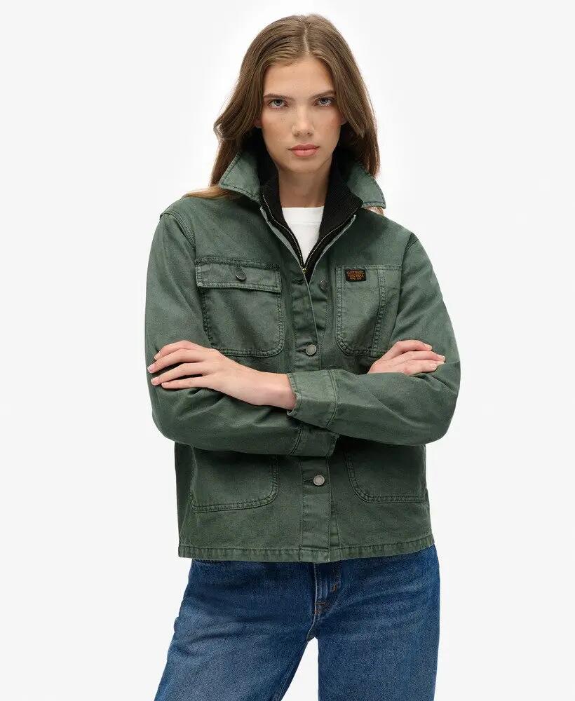 superdry Chore Jacket feminina – corte relaxed, Balsam Green 5/7