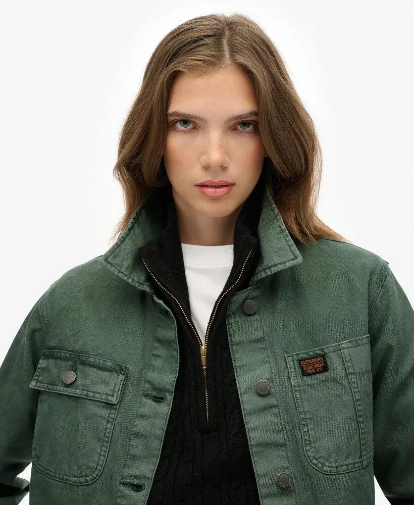 superdry Chore Jacket feminina – corte relaxed, Balsam Green 4/7