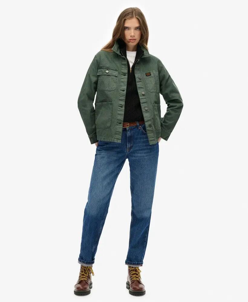 superdry Chore Jacket feminina – corte relaxed, Balsam Green 3/7