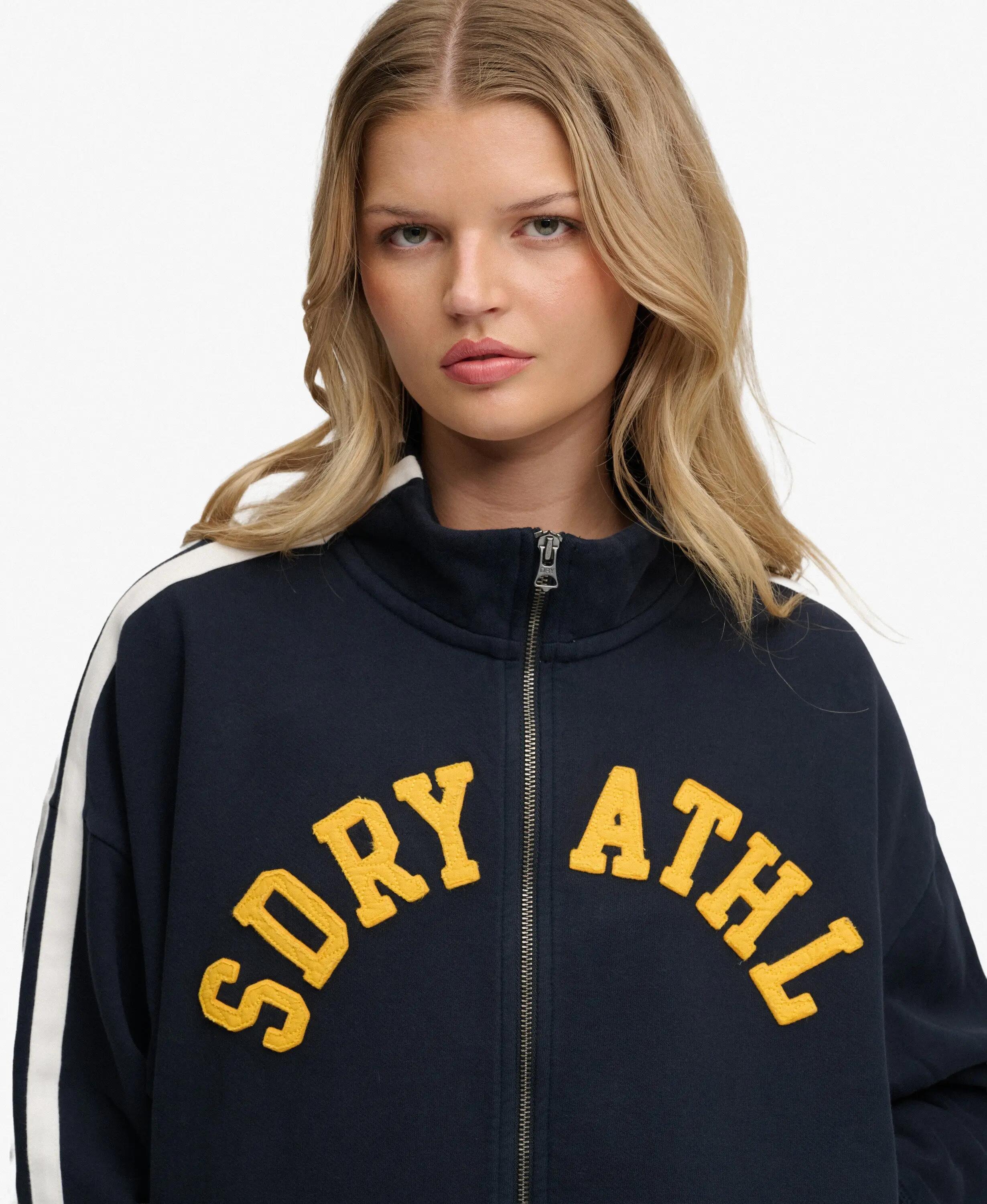 superdry Top de treino com fecho oversize Athletic Essentials em algodão 4/7