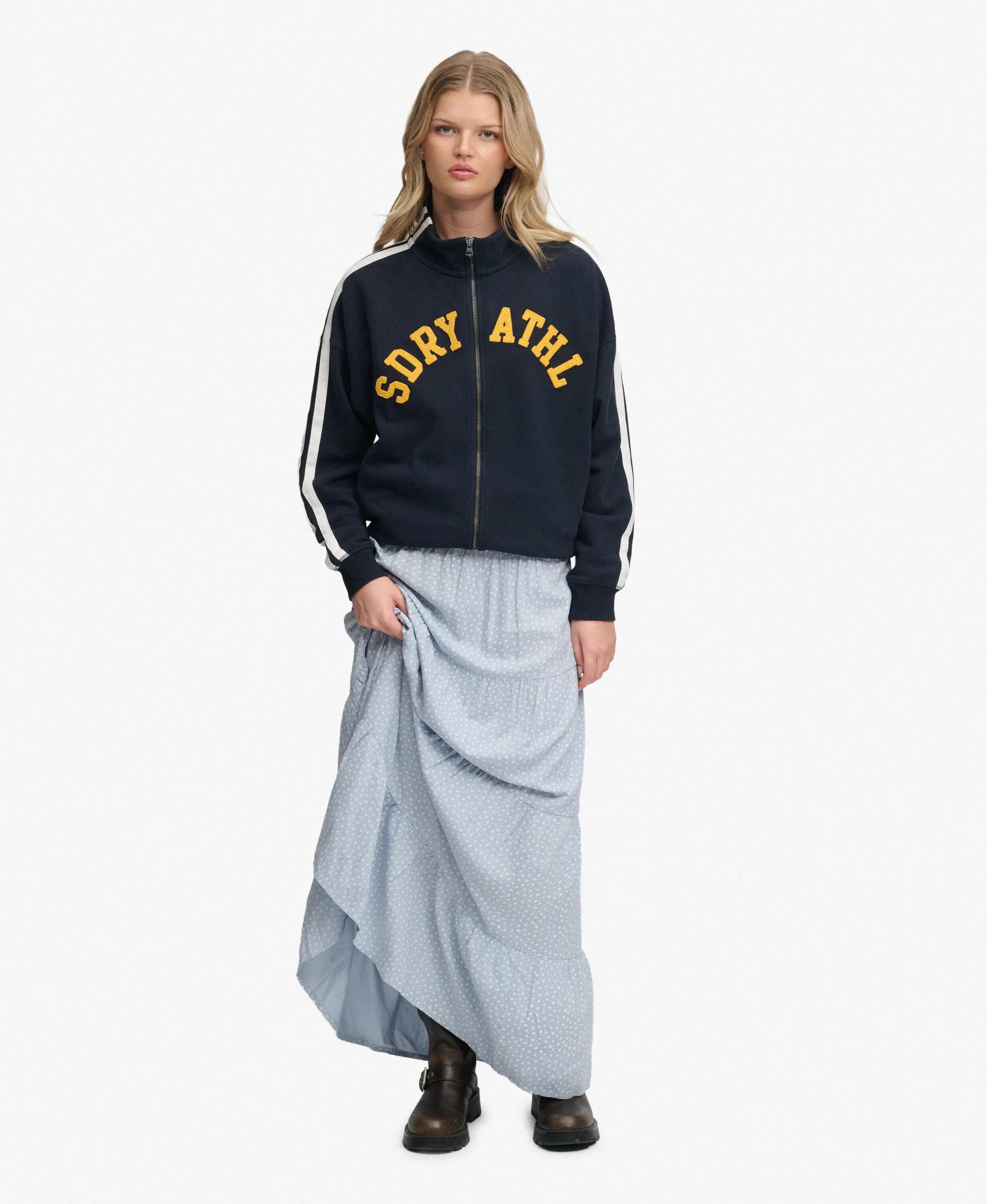 superdry Top de treino com fecho oversize Athletic Essentials em algodão 3/7
