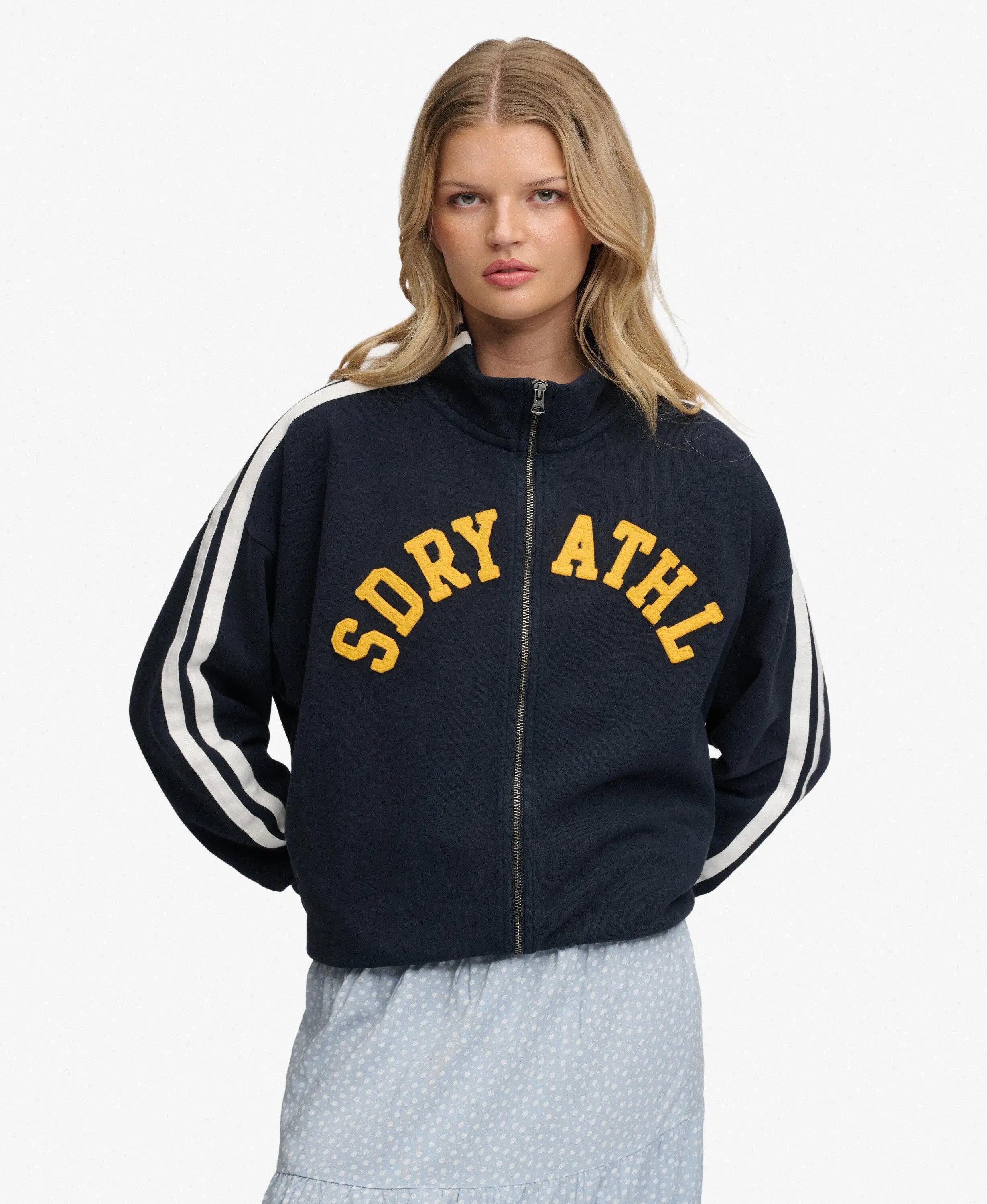 superdry Top de treino com fecho oversize Athletic Essentials em algodão 2/7