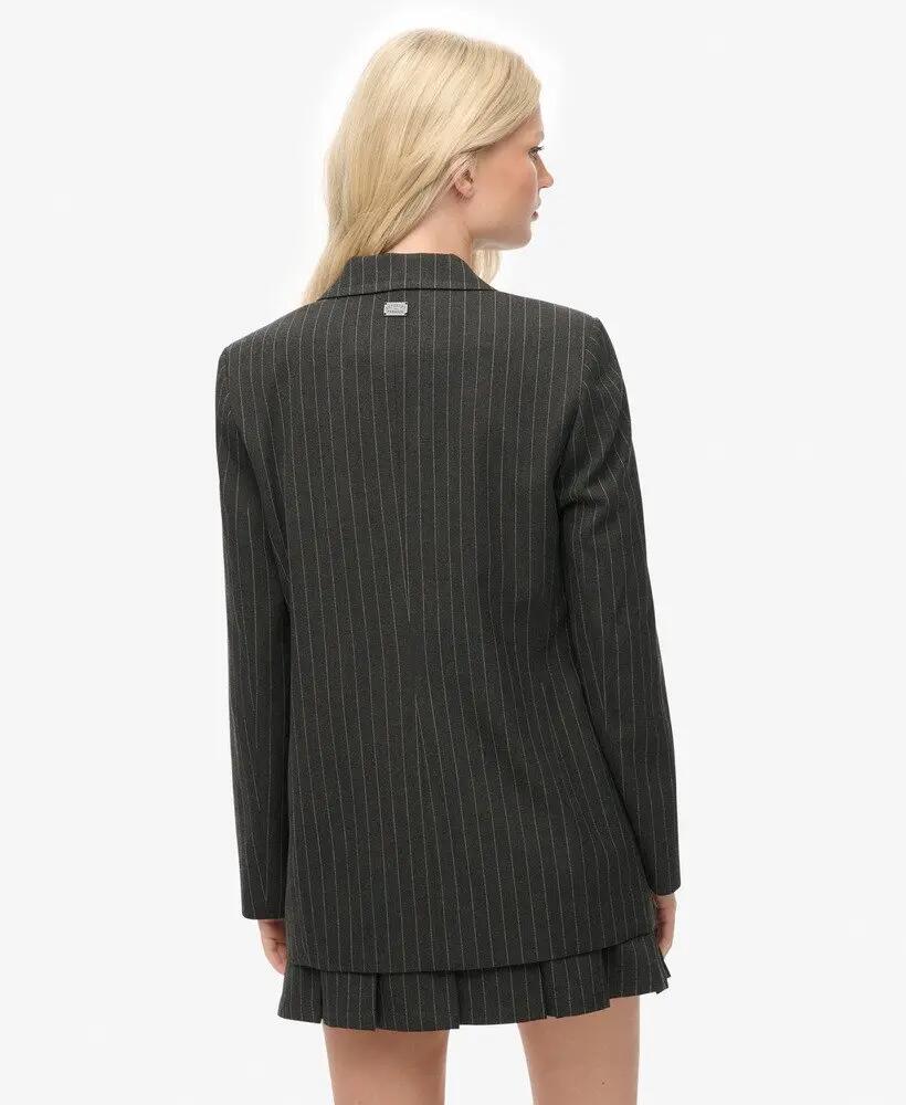 superdry Marynarka Pinstripe Boyfriend Blazer slim 6/7