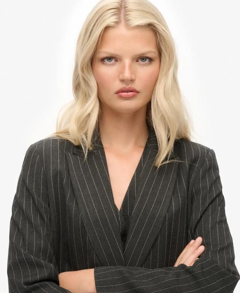 superdry Marynarka Pinstripe Boyfriend Blazer slim 5/7