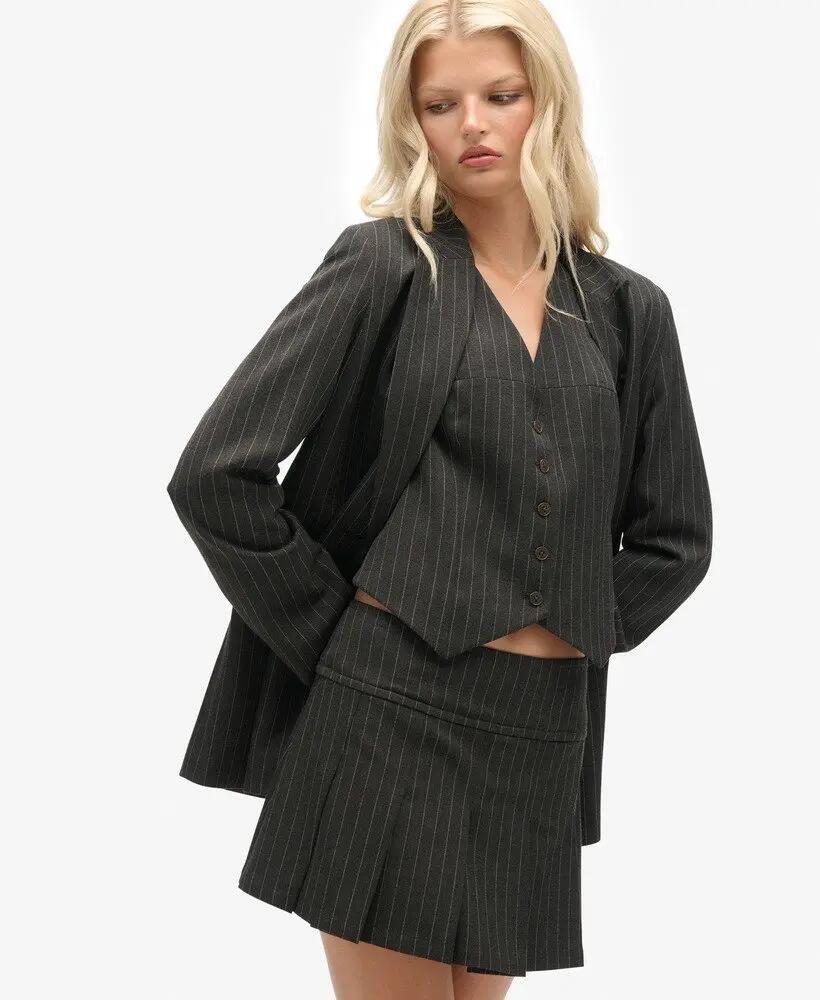 superdry Marynarka Pinstripe Boyfriend Blazer slim 2/7