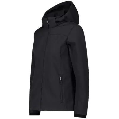 cmp Casaco Softshell Mulher com Capuz e Fecho de Zip – Tamanho D48, Preto 3/4
