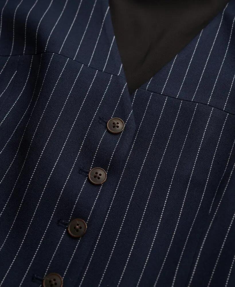 superdry Gilet Pinstripe slim fit – NAVY PINSTRIPE 6/7