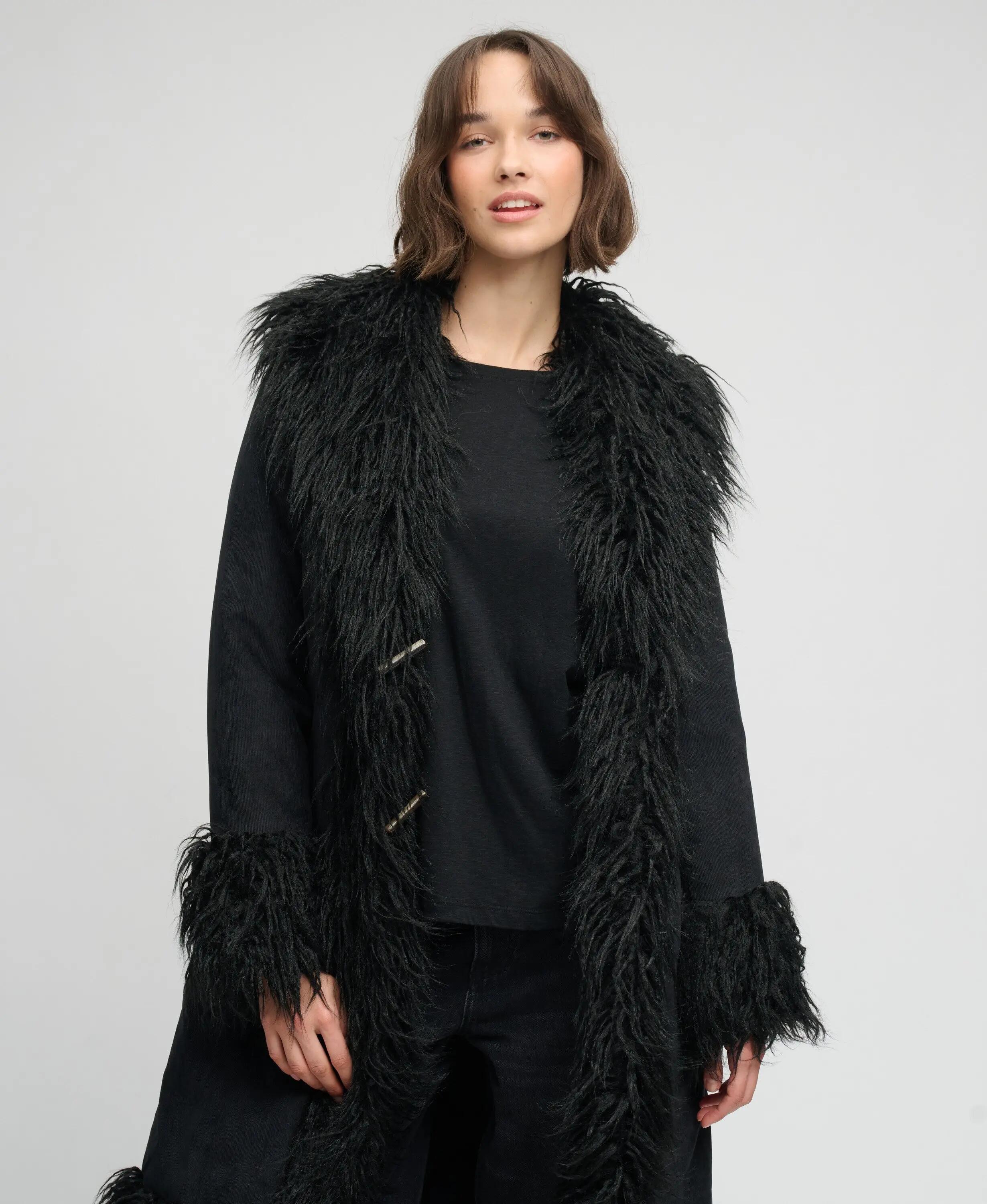 superdry Long Afghan Coat – casaco longo slim em bombazina 2/6