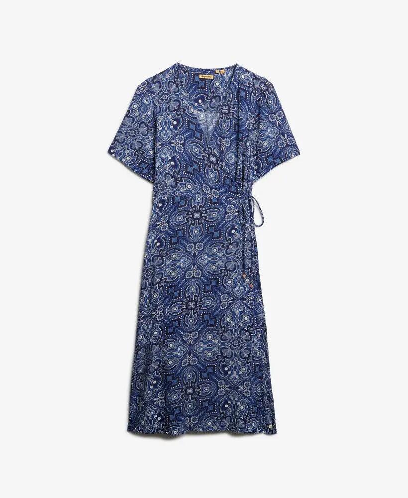 superdry Vestido midi cruzado estampado em viscose 7/7