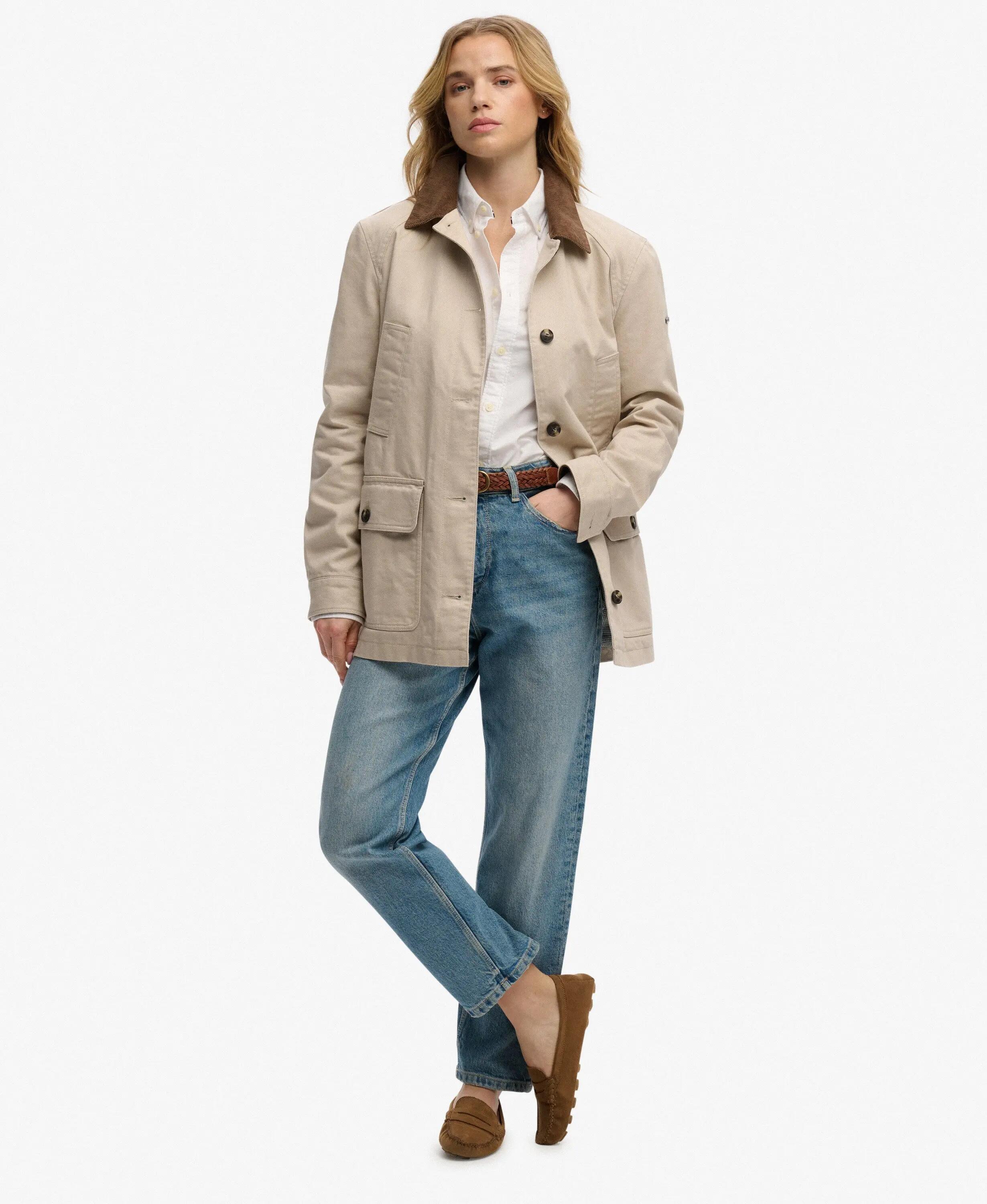 superdry Kurtka Estate Cotton Barn – Humus Beige 3/7