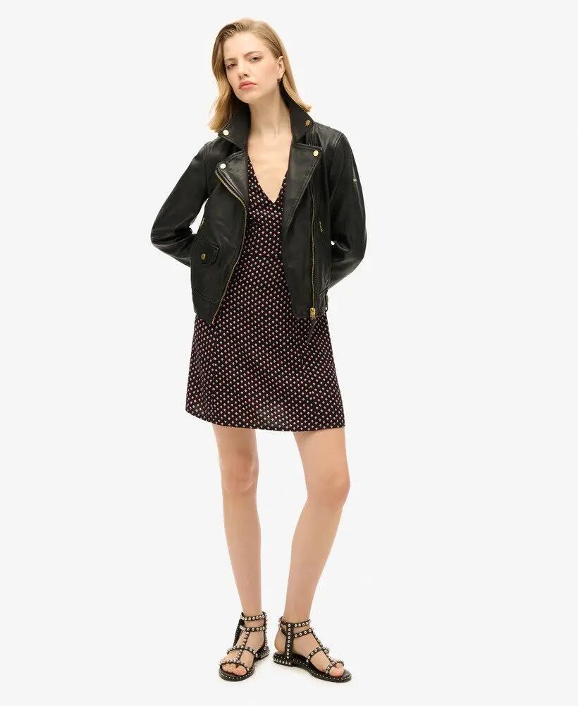 superdry Vestido mini estampado em viscose Diamond Geo Black 6/7
