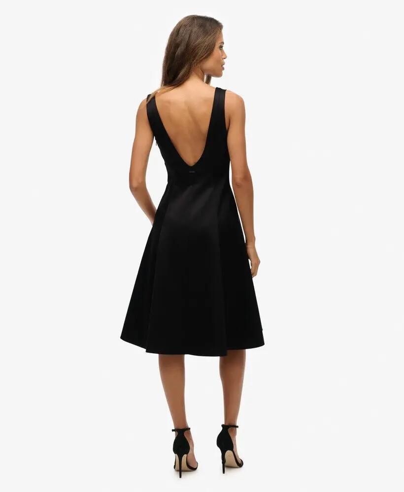 superdry Vestito midi in satin con scollo a V — vestibilità relaxed 6/7