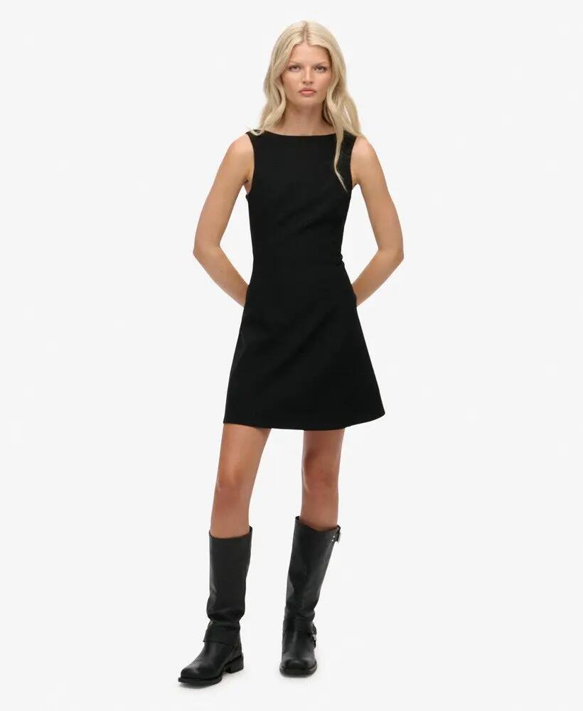 superdry Scoop Back Mini Dress nera slim fit 6/7