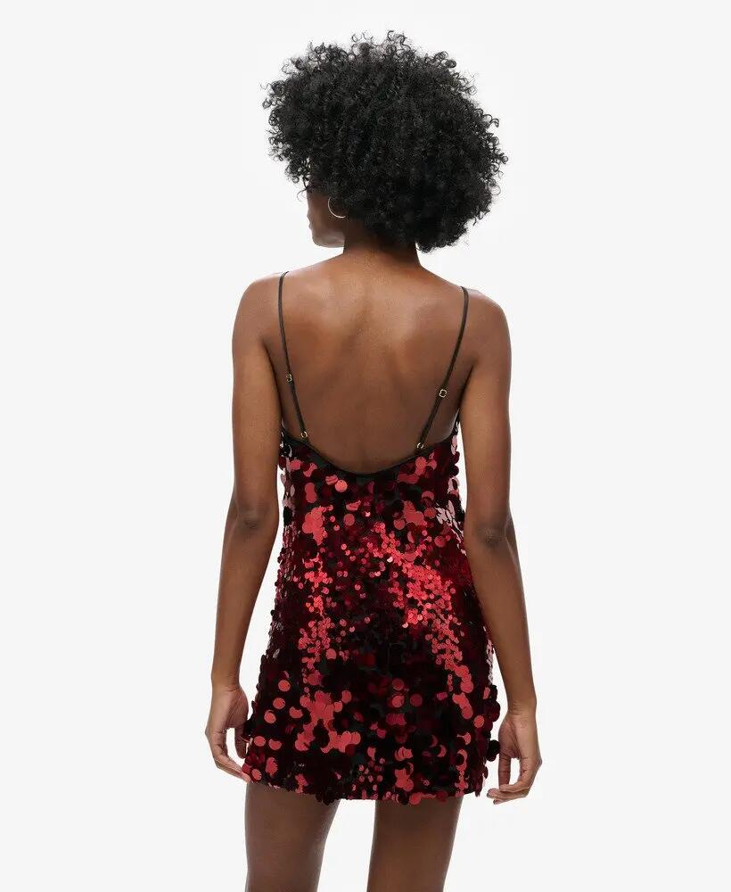 superdry Disco Sequin Mini Dress – Vermelho Brocado 5/7