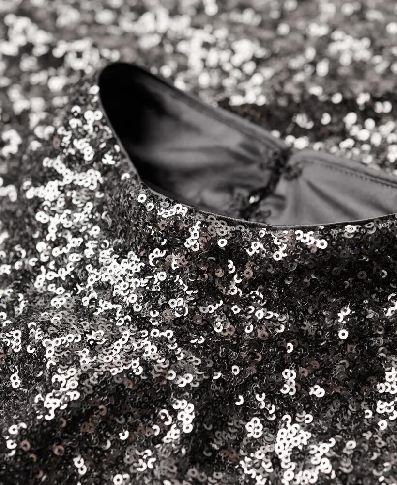 superdry Vestido Mini Gola Alta com Lantejoulas Gunmetal Sequin 6/7