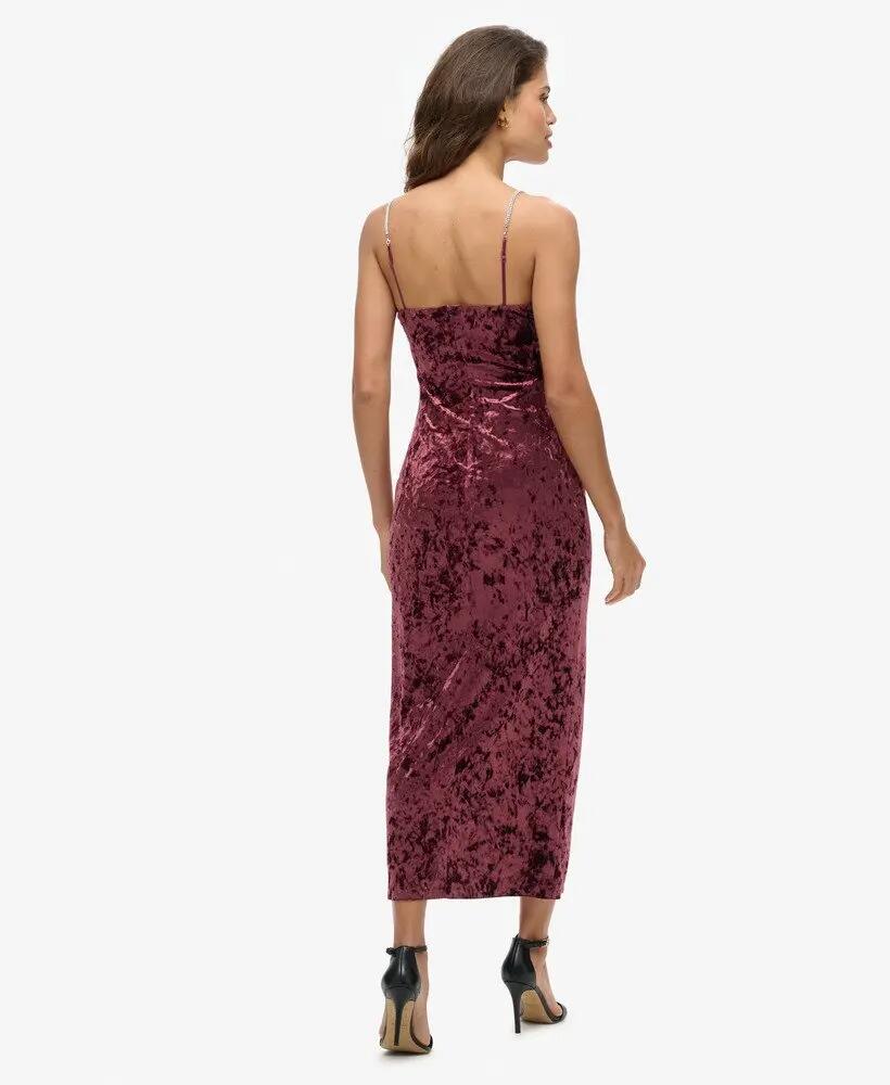 superdry Diamonte Velvet Maxi Dress fluwelen lange jurk 4/6