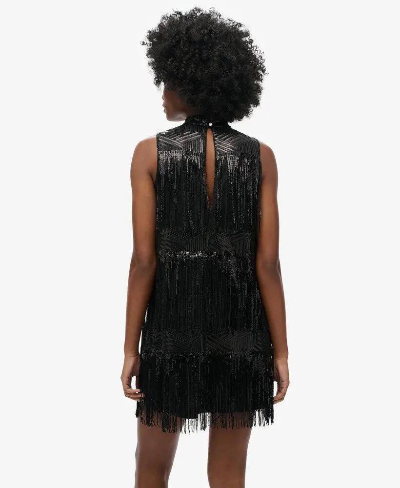 superdry Vestido Mini A‑Line com Franjas e Lantejoulas 5/7