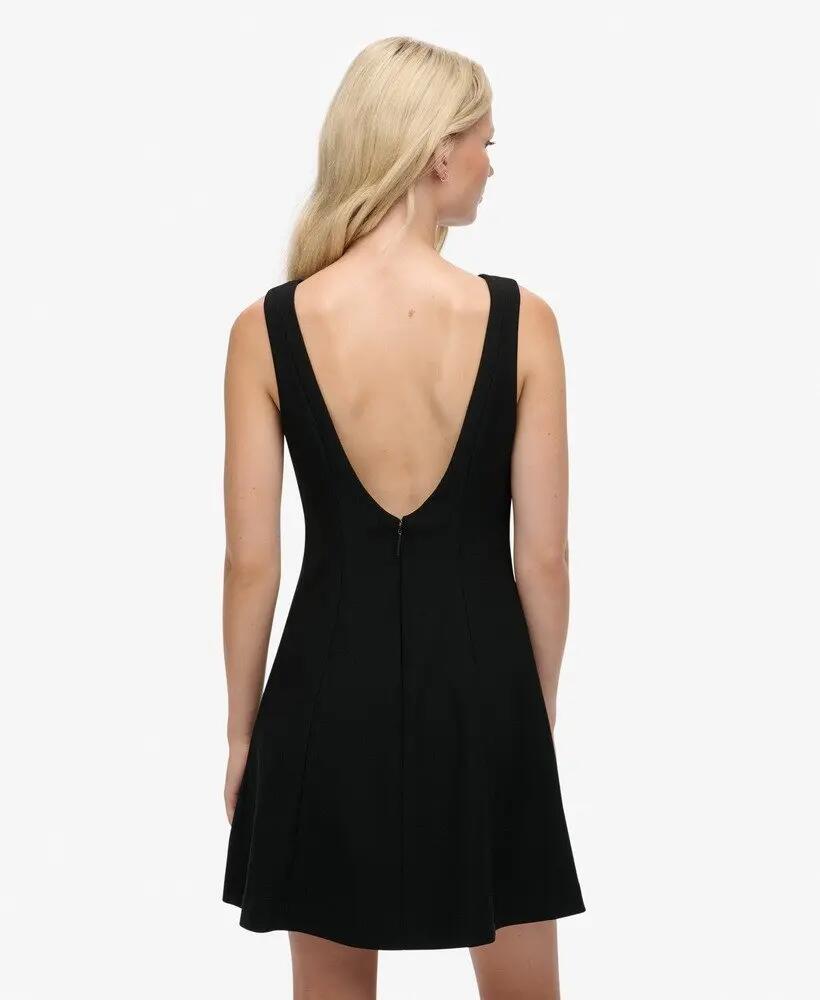 superdry Scoop Back Mini Dress nera slim fit 5/7