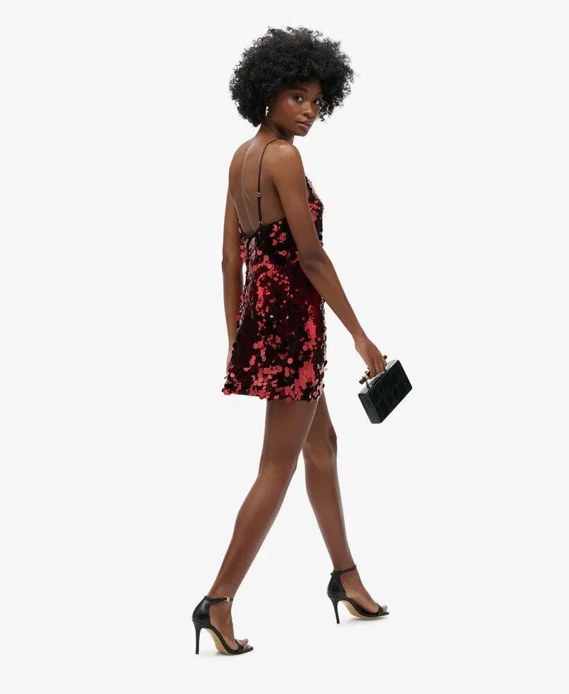superdry Disco Sequin Mini Dress – Vermelho Brocado 4/7