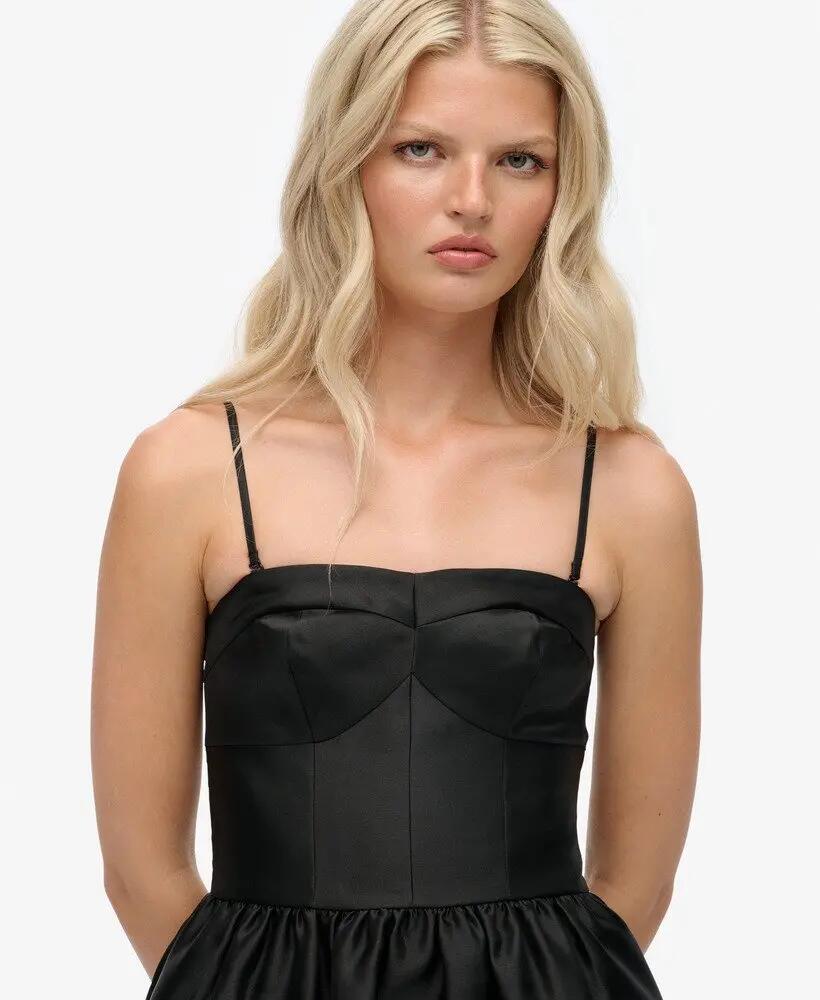 superdry Vestido mini Corset Cami preto em 100% poliéster 4/7