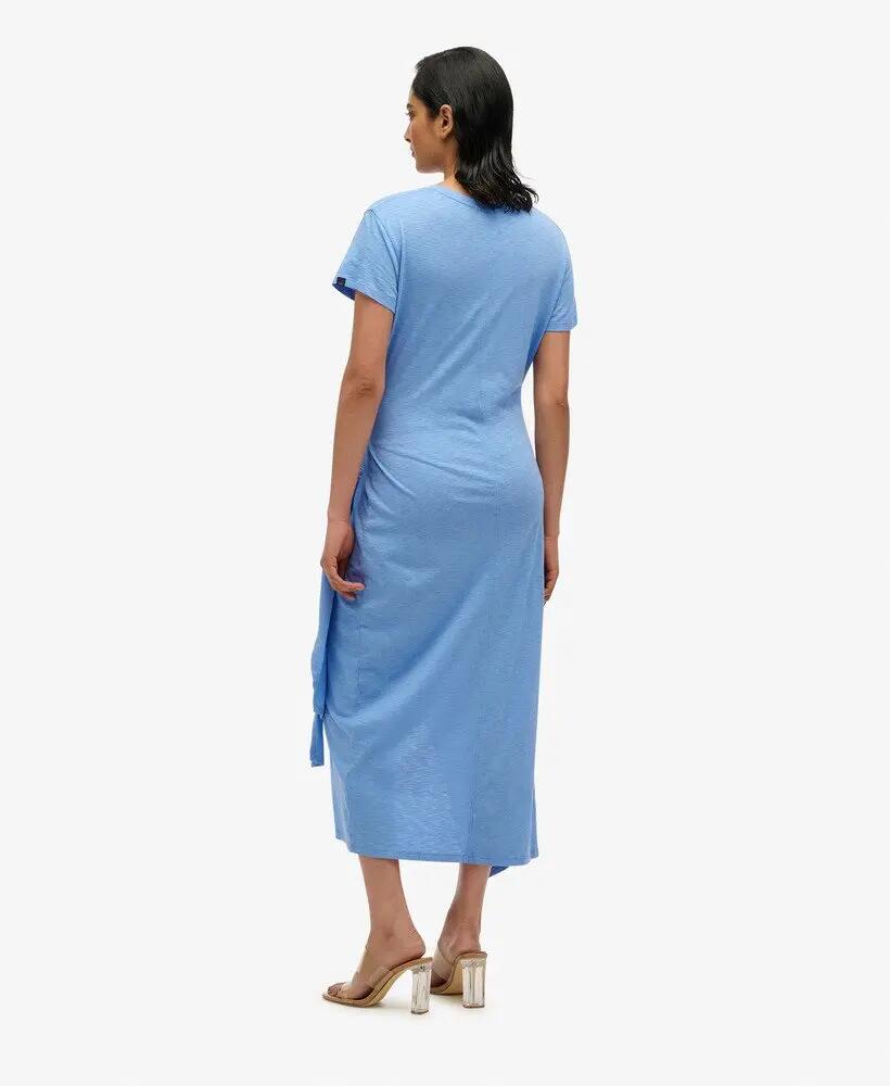 superdry Vestido midi transpassado Slub algodão/lyocell 5/7