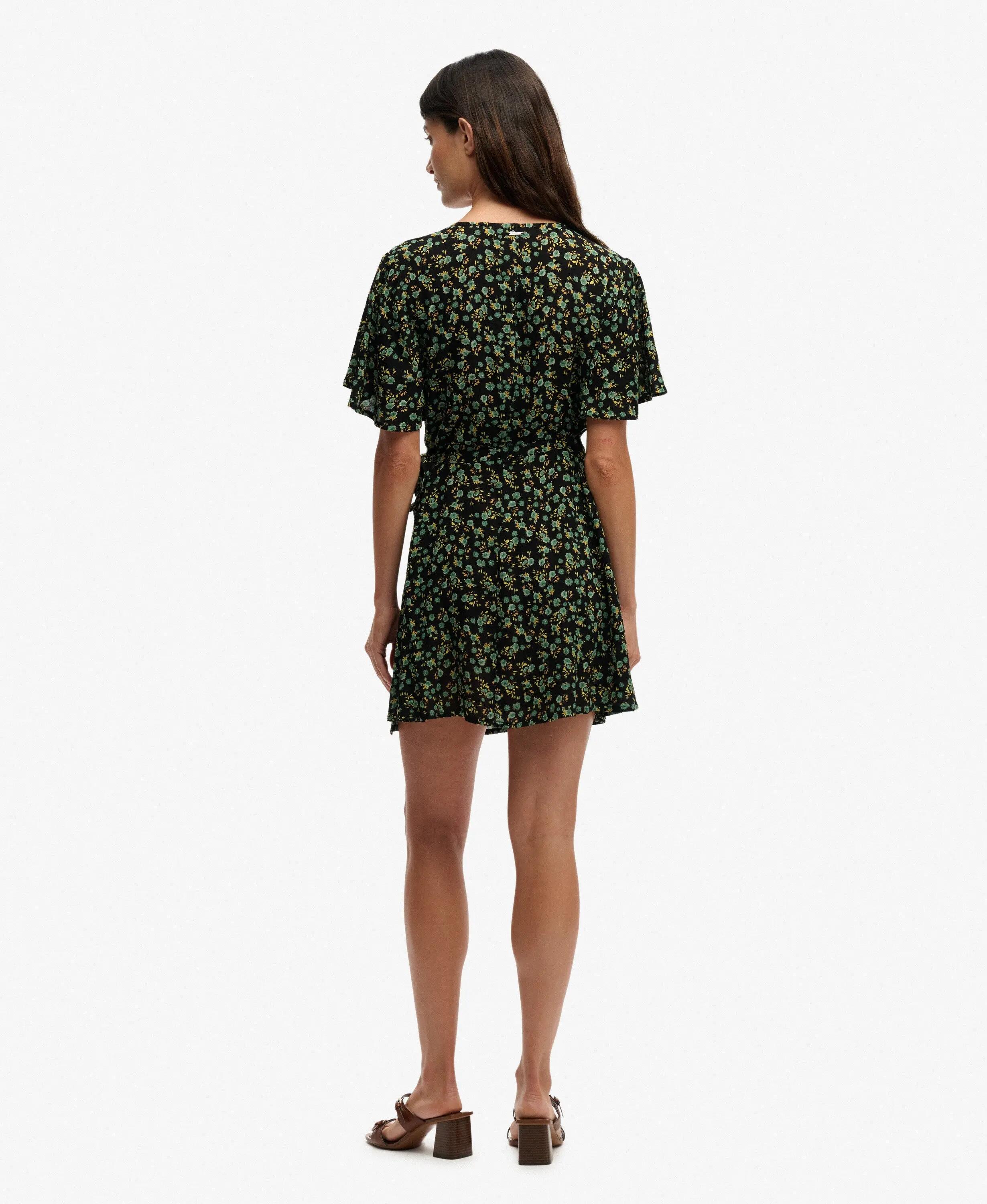 superdry Vestido Mini Swing Cruzado em Viscose 100% com Estampa – Ellys Floral 6/7