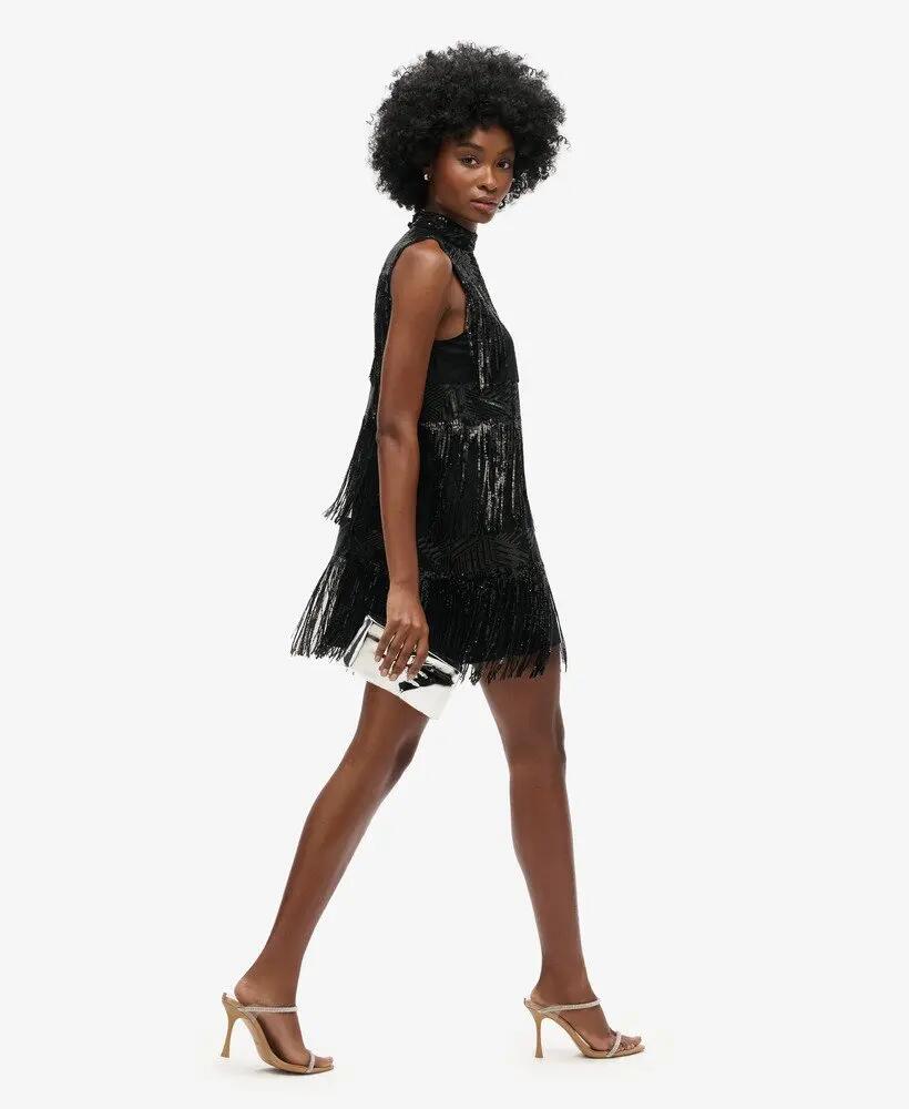 superdry Vestido Mini A‑Line com Franjas e Lantejoulas 4/7