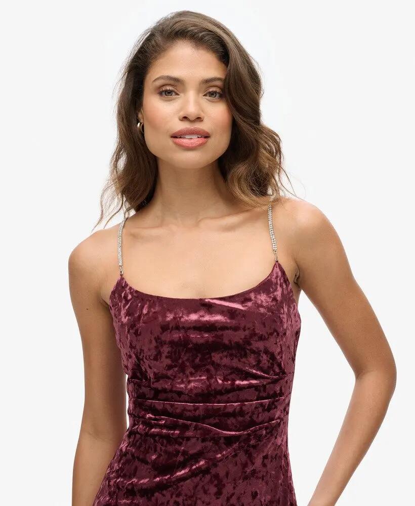 superdry Diamonte Velvet Maxi Dress fluwelen lange jurk 3/6