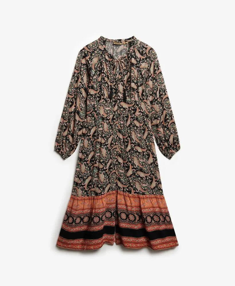 superdry vestido midi estampado Boho Paisley Border Black 6/6