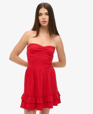 Superdry 50s bandeau mini-jurk van kant – katoen, slim fit