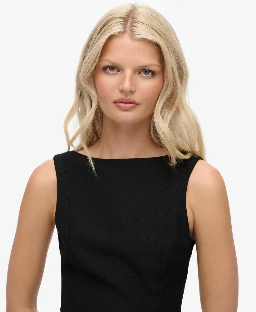 superdry Scoop Back Mini Dress nera slim fit 4/7