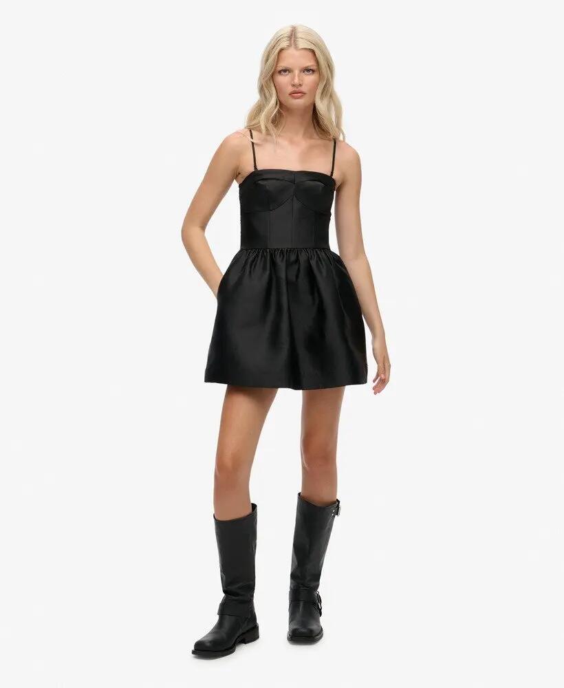 superdry Vestido mini Corset Cami preto em 100% poliéster 3/7