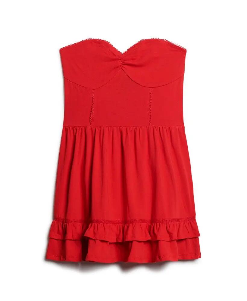 superdry 50s Bandeau mini-jurk van kant – Katoen, slim fit 6/6