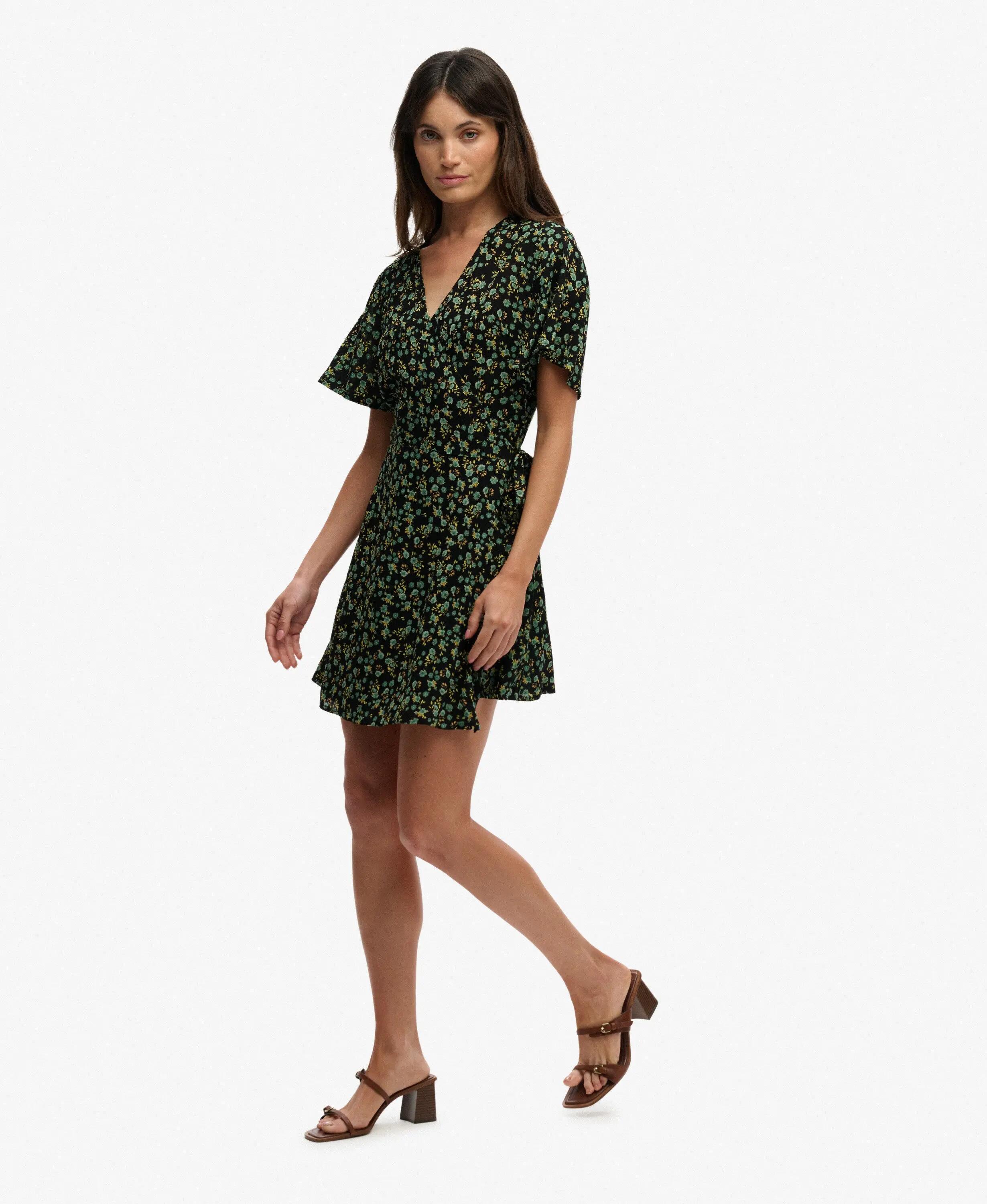 superdry Vestido Mini Swing Cruzado em Viscose 100% com Estampa – Ellys Floral 5/7