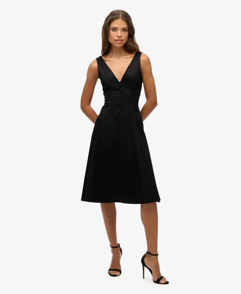 superdry Vestito midi in satin con scollo a V — vestibilità relaxed 2/7