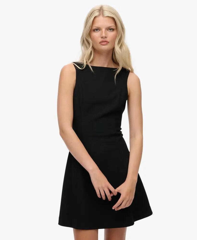 superdry Scoop Back Mini Dress nera slim fit 2/7