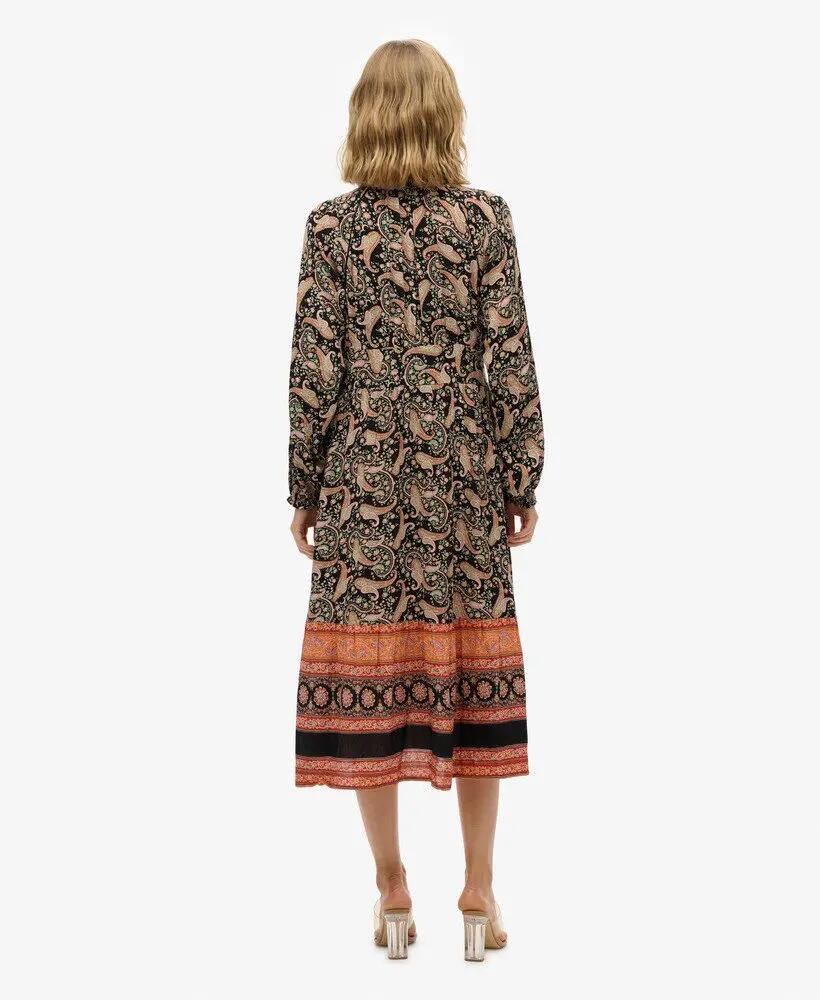 superdry vestido midi estampado Boho Paisley Border Black 4/6