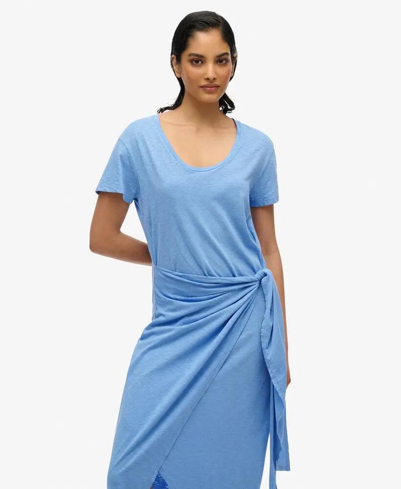 superdry Vestido midi transpassado Slub algodão/lyocell 3/7