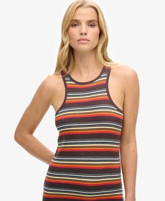 Superdry vintage stripe racer-jurk van biologisch katoen