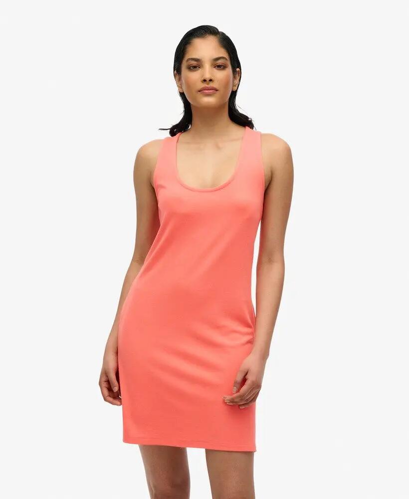 superdry Vestido Mini em Jersey corte Loose Fit cor HOT CORAL 3/6