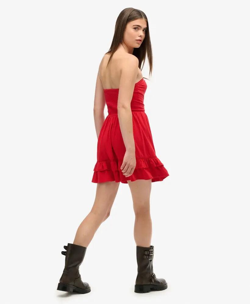 superdry 50s Bandeau mini-jurk van kant – Katoen, slim fit 4/6
