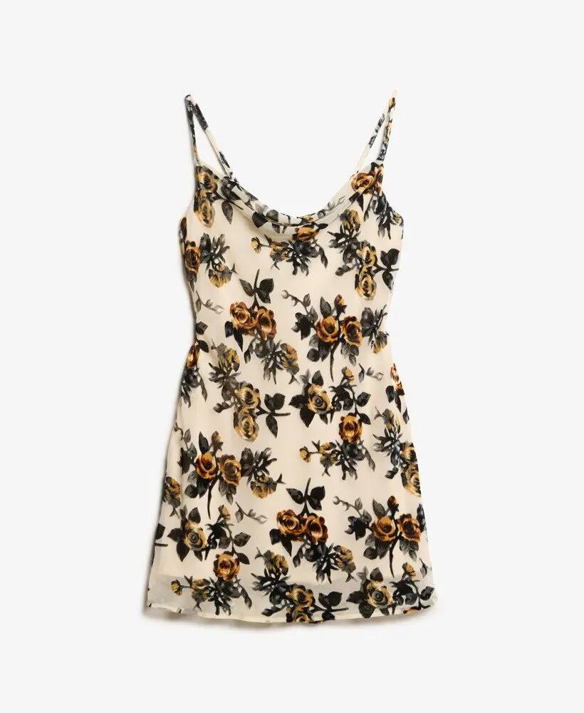 superdry Vestido Devore Cowl Mini Slip em viscose/poliamida 7/7