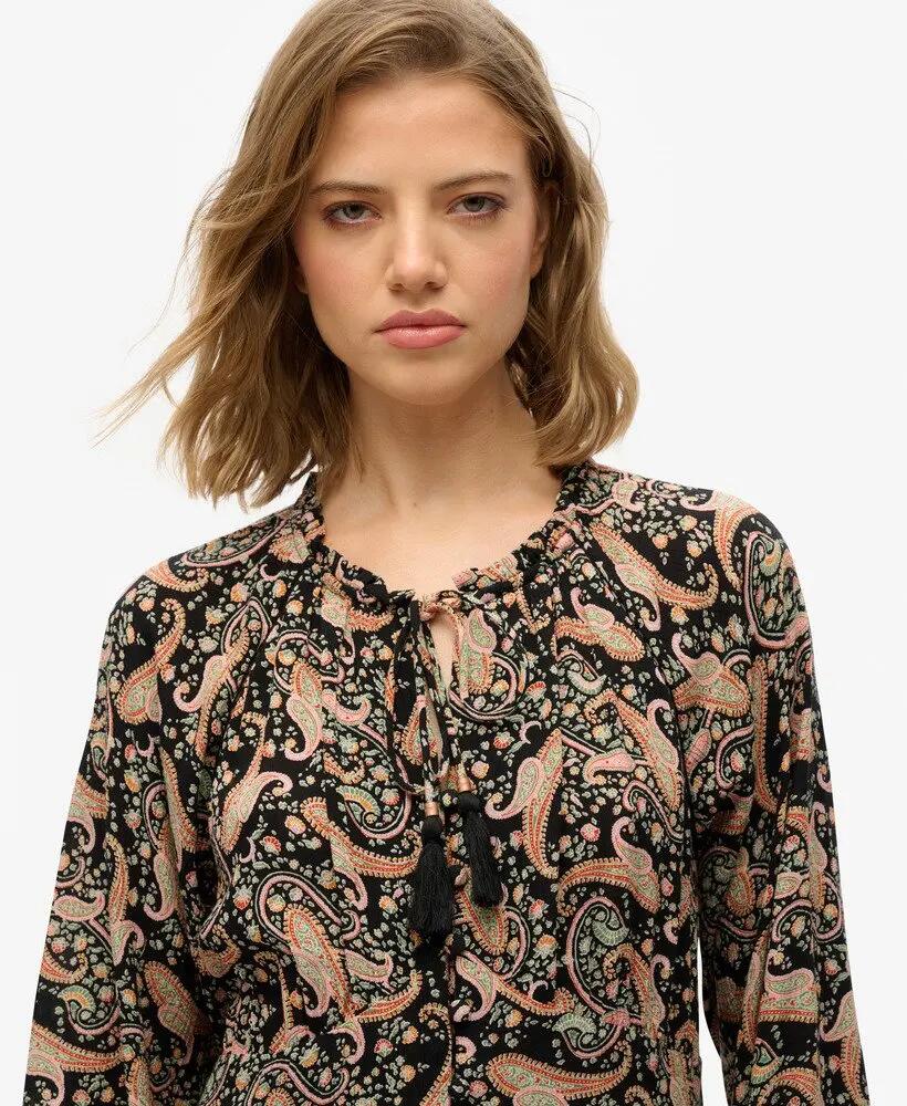 superdry vestido midi estampado Boho Paisley Border Black 2/6